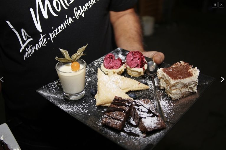 Dessert-Teller mit La-Molisana-Branding