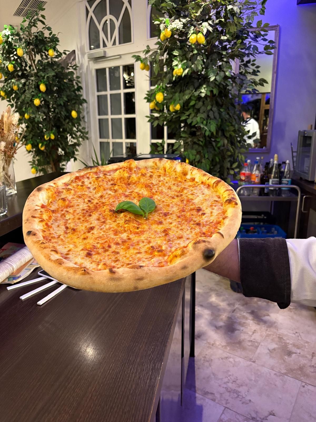 Pizza aus dem Holzofen